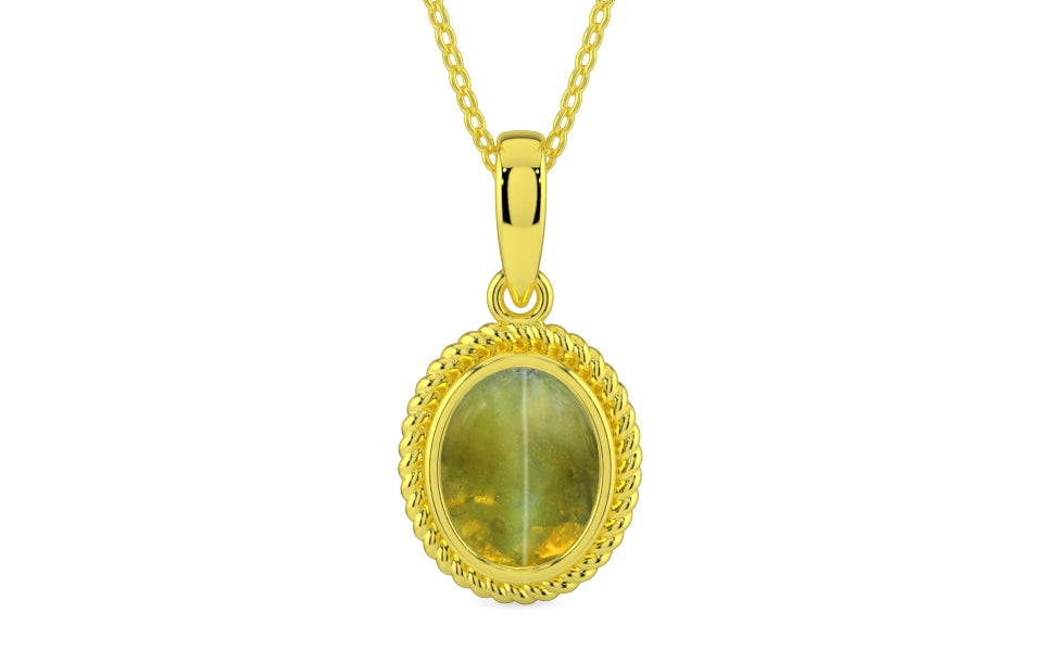Panchdhatu Cat's Eye Pendant Rare Quality (P7)