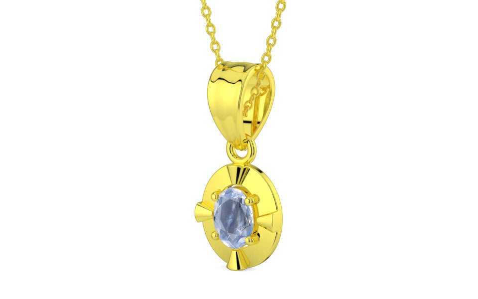 Panchdhatu Ceylon Blue Sapphire Pendant Fine Quality (P11)