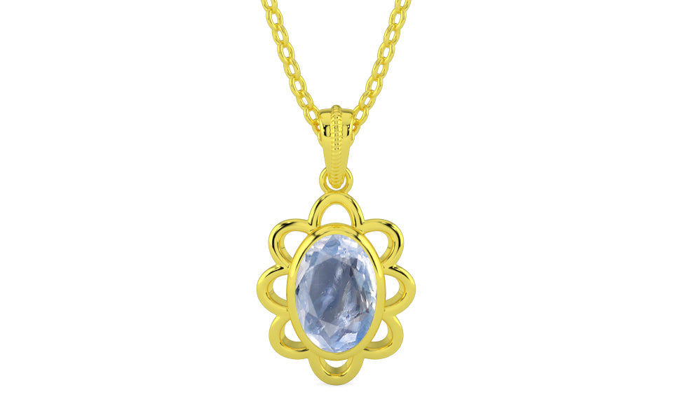 Panchdhatu Ceylon Blue Sapphire Pendant Fine Quality (P3)