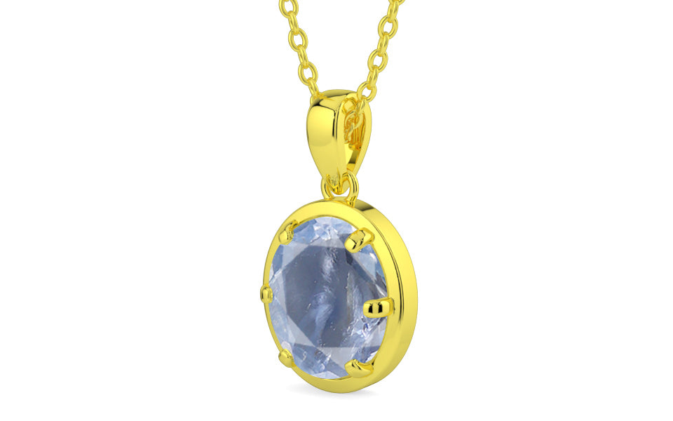 Panchdhatu Ceylon Blue Sapphire Pendant Fine Quality (P8)