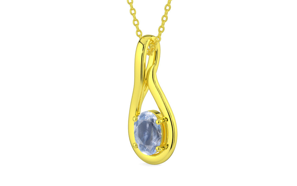 Panchdhatu Ceylon Blue Sapphire Pendant Fine Quality (P9)