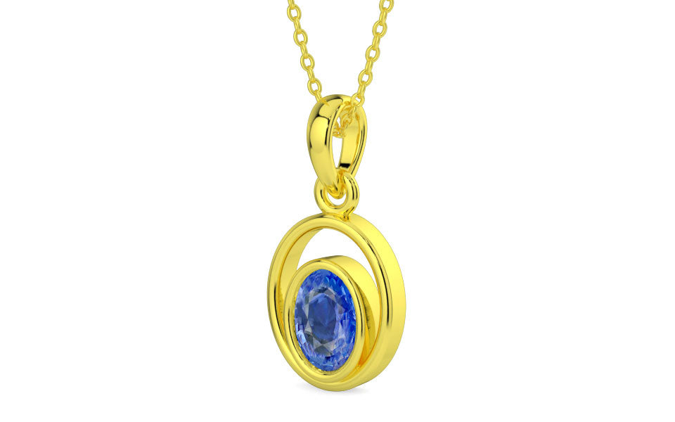 Panchdhatu Ceylon Blue Sapphire Pendant Limited Quality (P12)