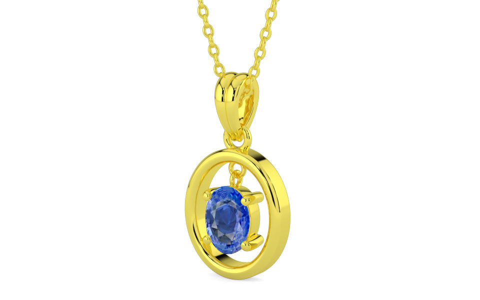 Panchdhatu Ceylon Blue Sapphire Pendant Limited Quality (P2)