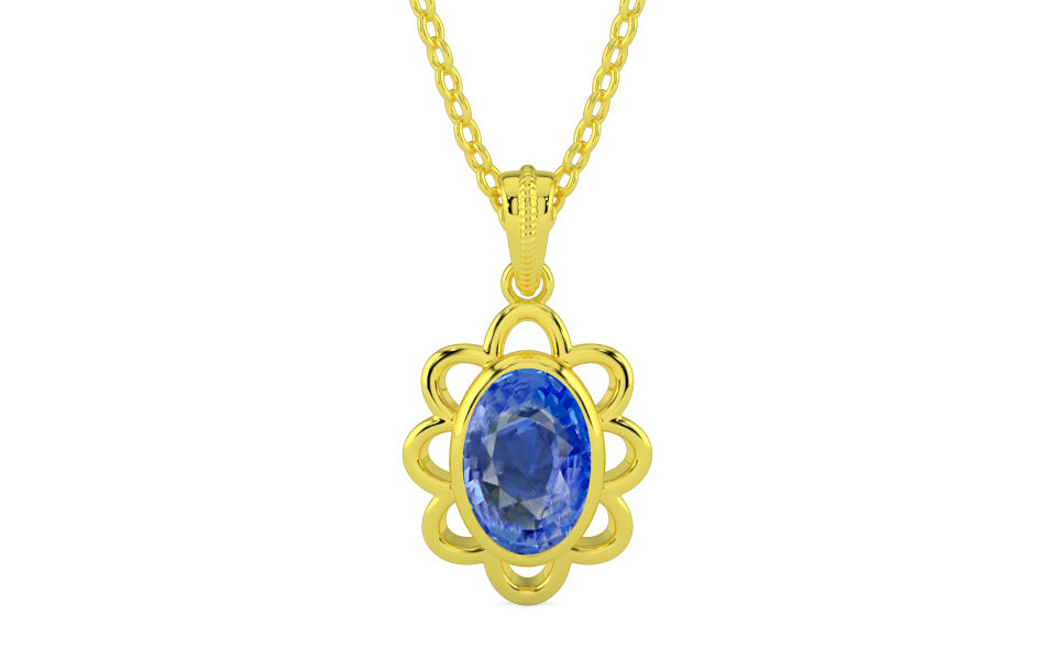 Panchdhatu Ceylon Blue Sapphire Pendant Limited Quality (P3)