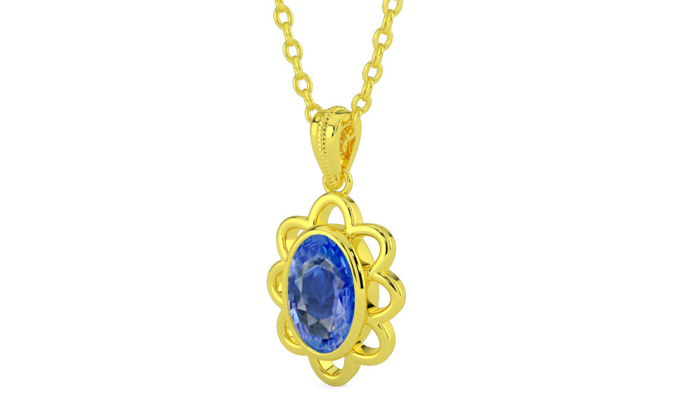 Panchdhatu Ceylon Blue Sapphire Pendant Limited Quality (P3)
