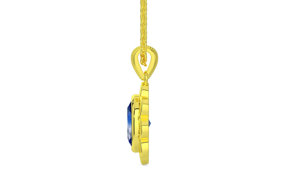 Panchdhatu Ceylon Blue Sapphire Pendant Limited Quality (P3)