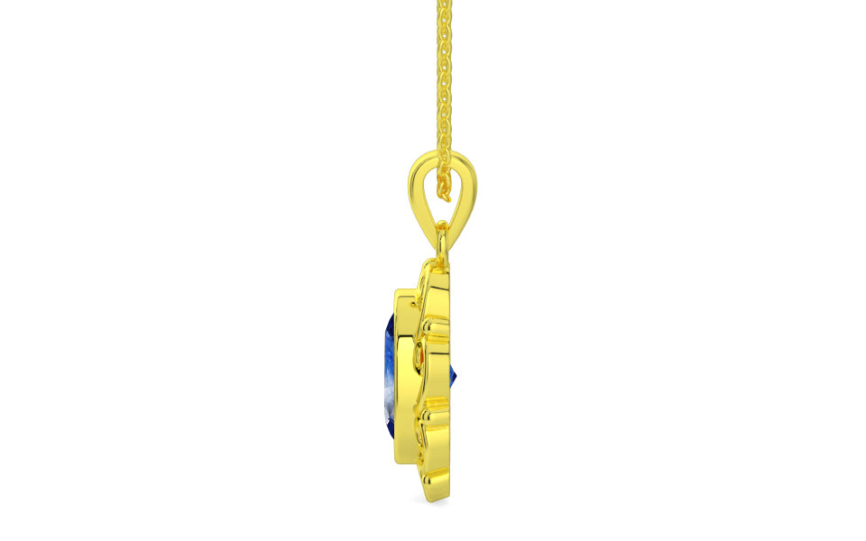 Panchdhatu Ceylon Blue Sapphire Pendant Limited Quality (P5)