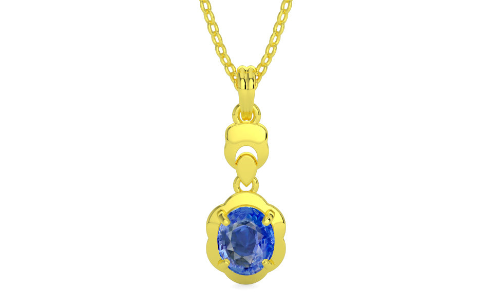 Panchdhatu Ceylon Blue Sapphire Pendant Limited Quality (P6)