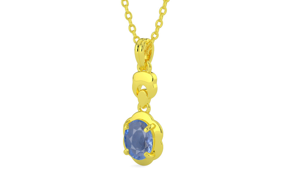 Panchdhatu Ceylon Blue Sapphire Pendant Prime Quality (P6)