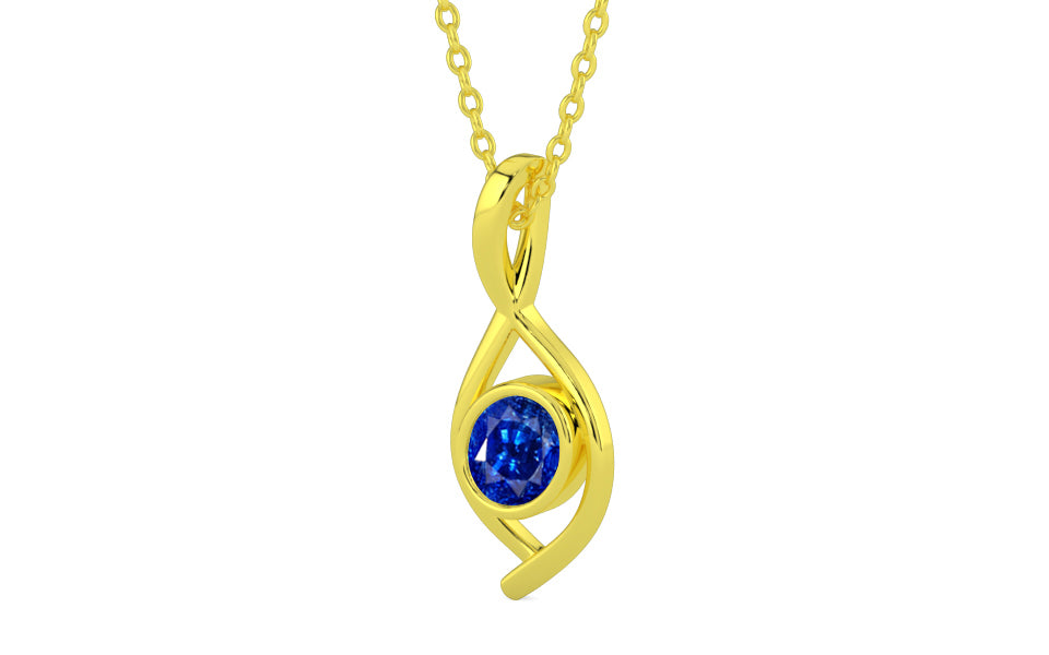Panchdhatu Ceylon Blue Sapphire Pendant Rare Quality (P1)