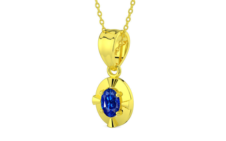 Panchdhatu Ceylon Blue Sapphire Pendant Rare Quality (P11)