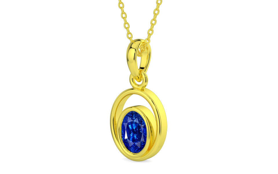 Panchdhatu Ceylon Blue Sapphire Pendant Rare Quality (P12)