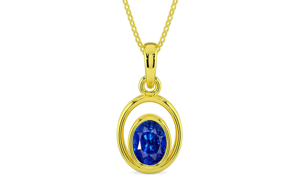 Panchdhatu Ceylon Blue Sapphire Pendant Rare Quality (P12)
