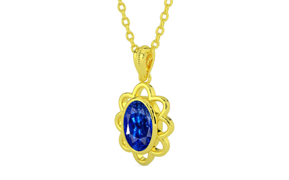 Panchdhatu Ceylon Blue Sapphire Pendant Rare Quality (P3)