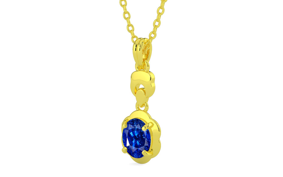 Panchdhatu Ceylon Blue Sapphire Pendant Rare Quality (P6)