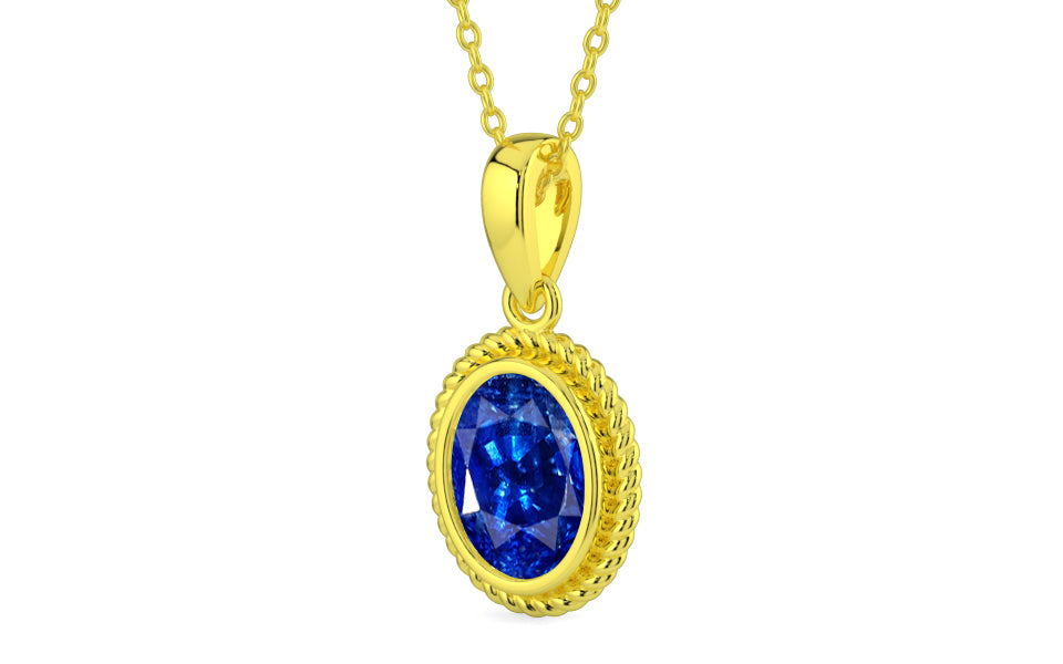 Panchdhatu Ceylon Blue Sapphire Pendant Rare Quality (P7)