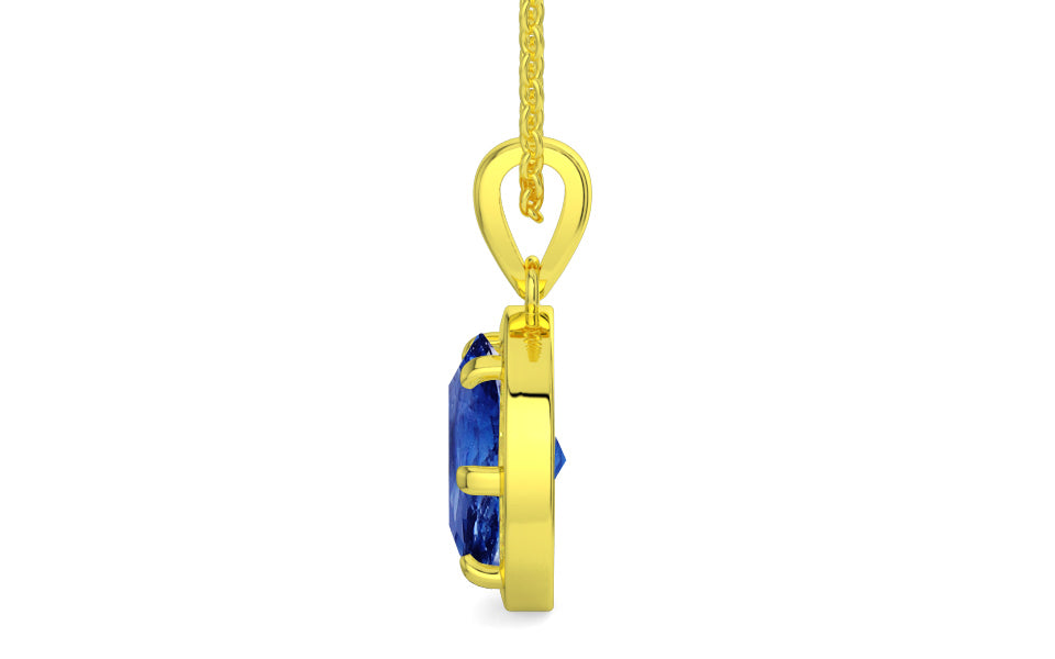 Panchdhatu Ceylon Blue Sapphire Pendant Rare Quality (P8)