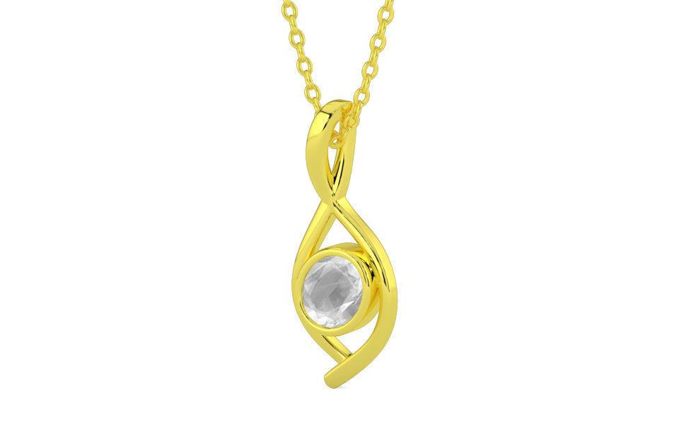 Panchdhatu Ceylon White Sapphire Pendant Limited Quality (P1)