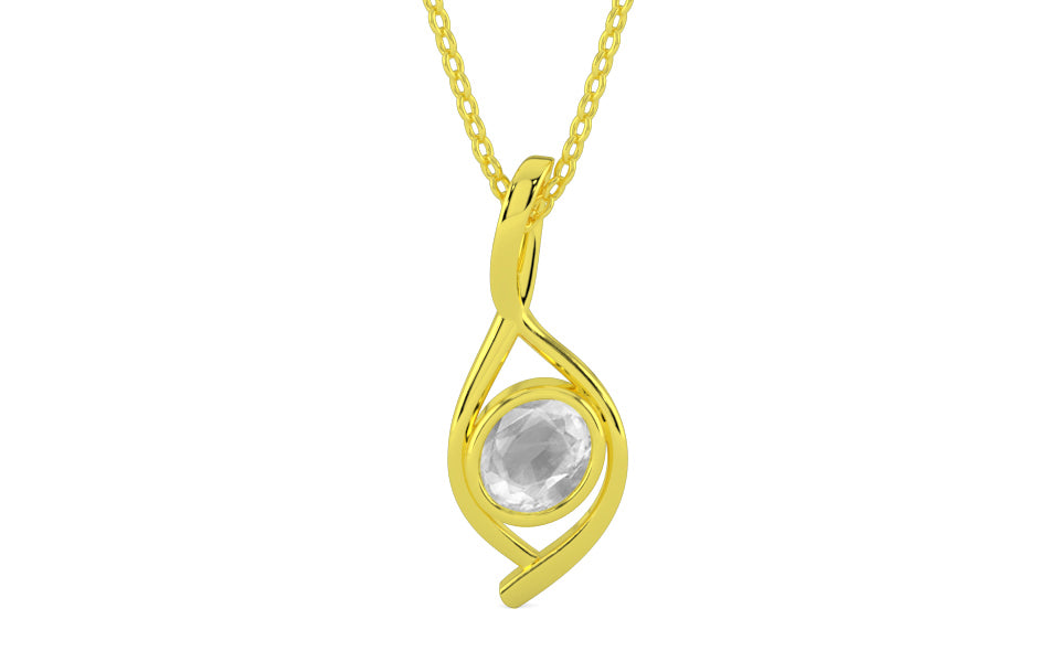 Panchdhatu Ceylon White Sapphire Pendant Limited Quality (P1)