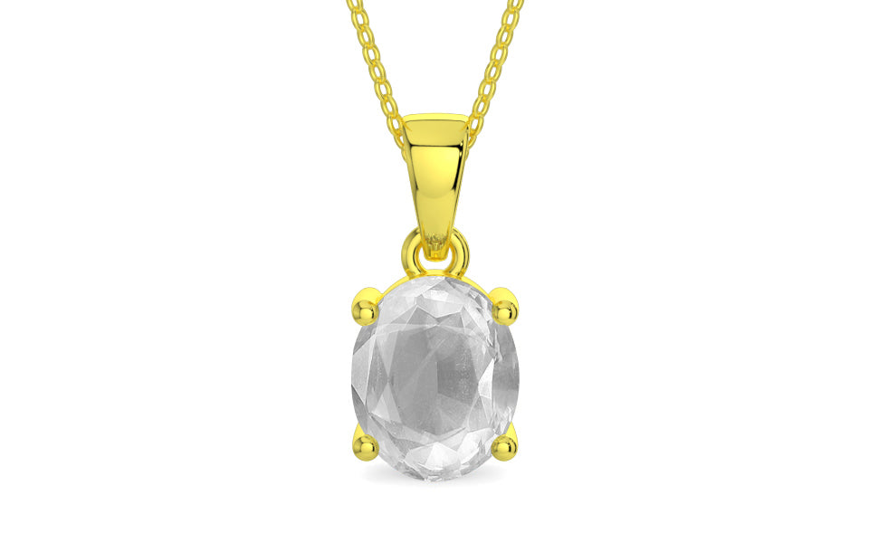 Panchdhatu Ceylon White Sapphire Pendant Limited Quality (P10)