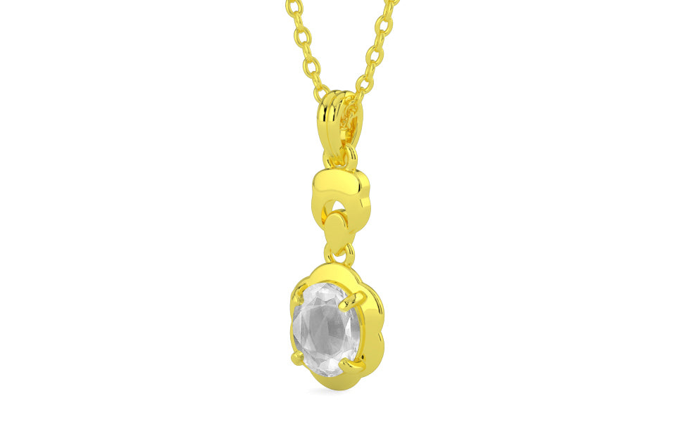 Panchdhatu Ceylon White Sapphire Pendant Limited Quality (P6)