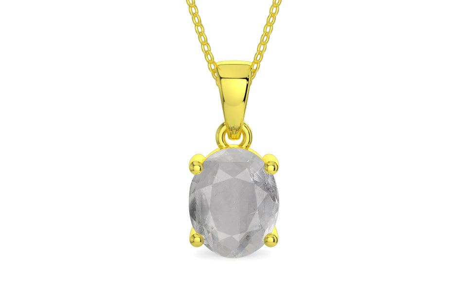 Panchdhatu Ceylon White Sapphire Pendant Prime Quality (P10)