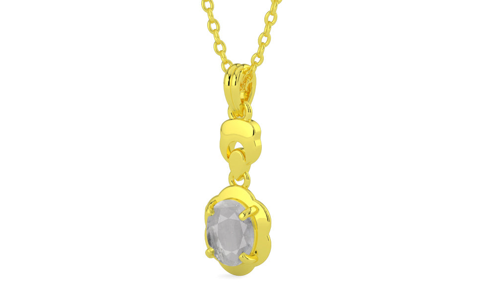 Panchdhatu Ceylon White Sapphire Pendant Prime Quality (P6)