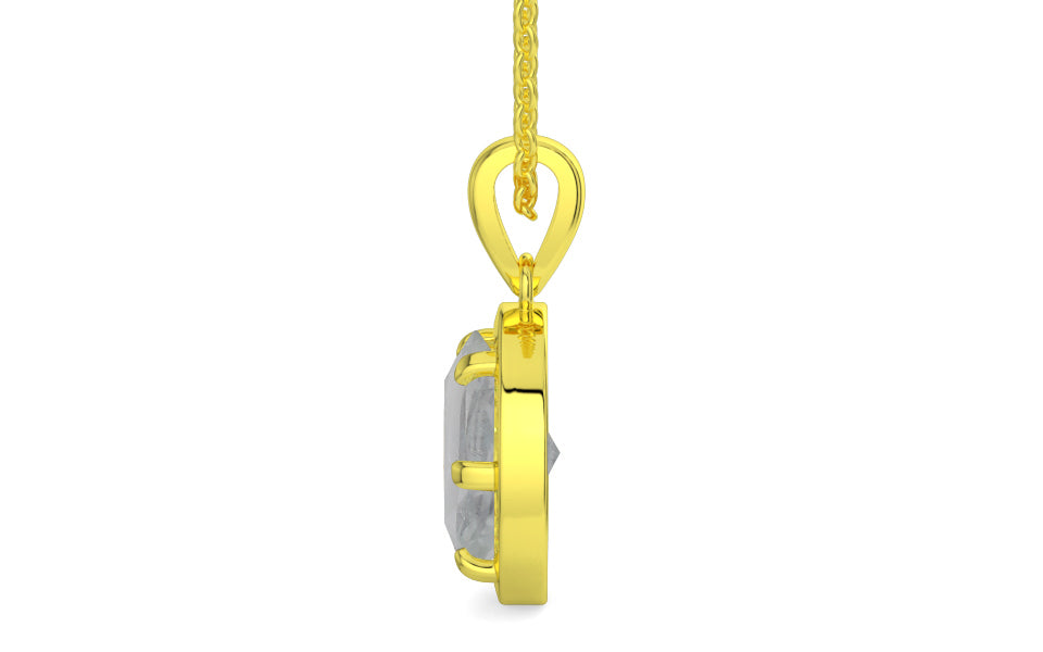 Panchdhatu Ceylon White Sapphire Pendant Prime Quality (P8)