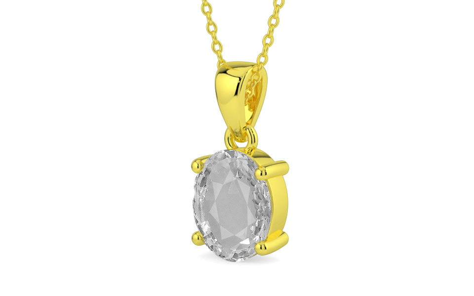 Panchdhatu Ceylon White Sapphire Pendant Rare Quality (P10)