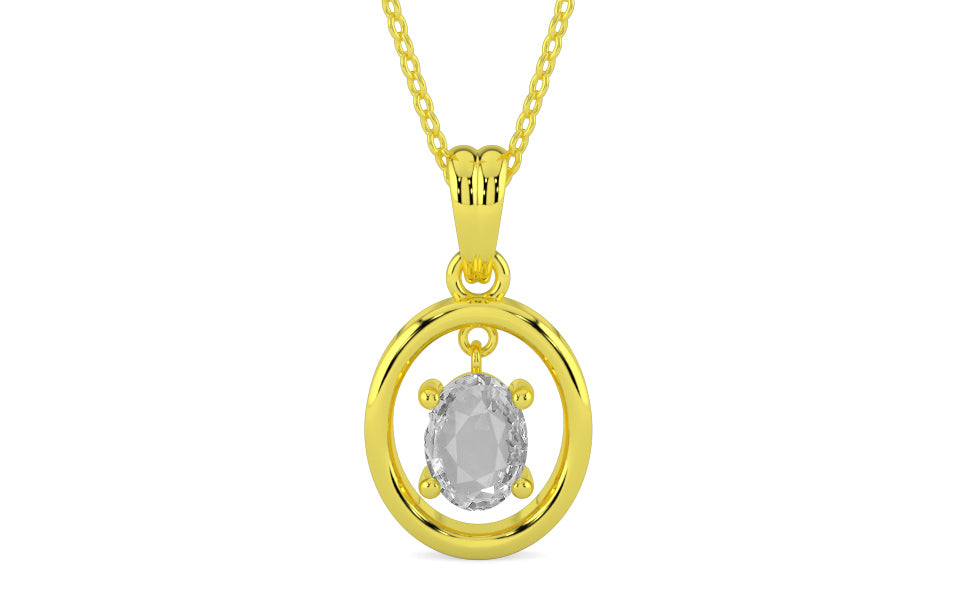 Panchdhatu Ceylon White Sapphire Pendant Rare Quality (P2)