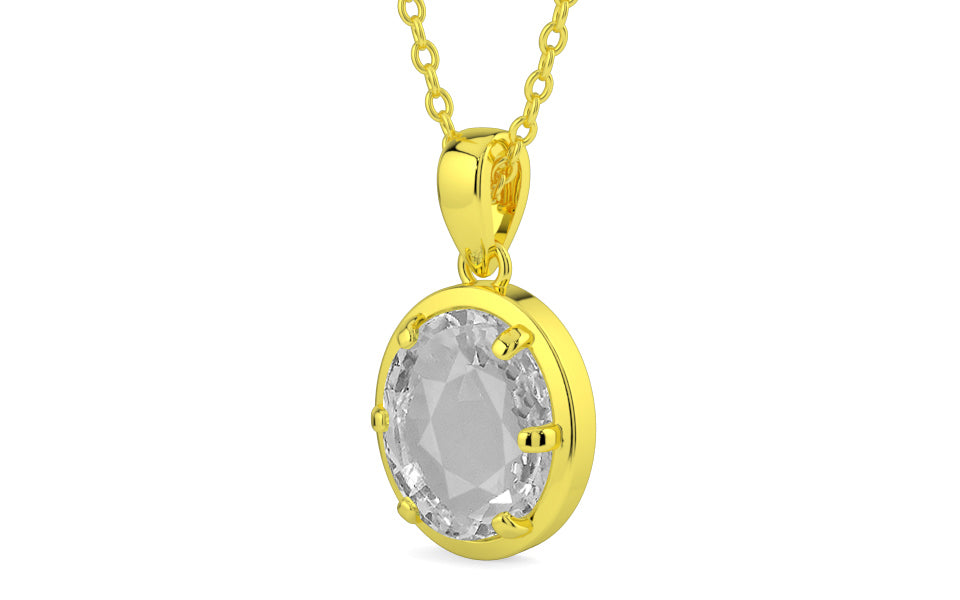 Panchdhatu Ceylon White Sapphire Pendant Rare Quality (P8)