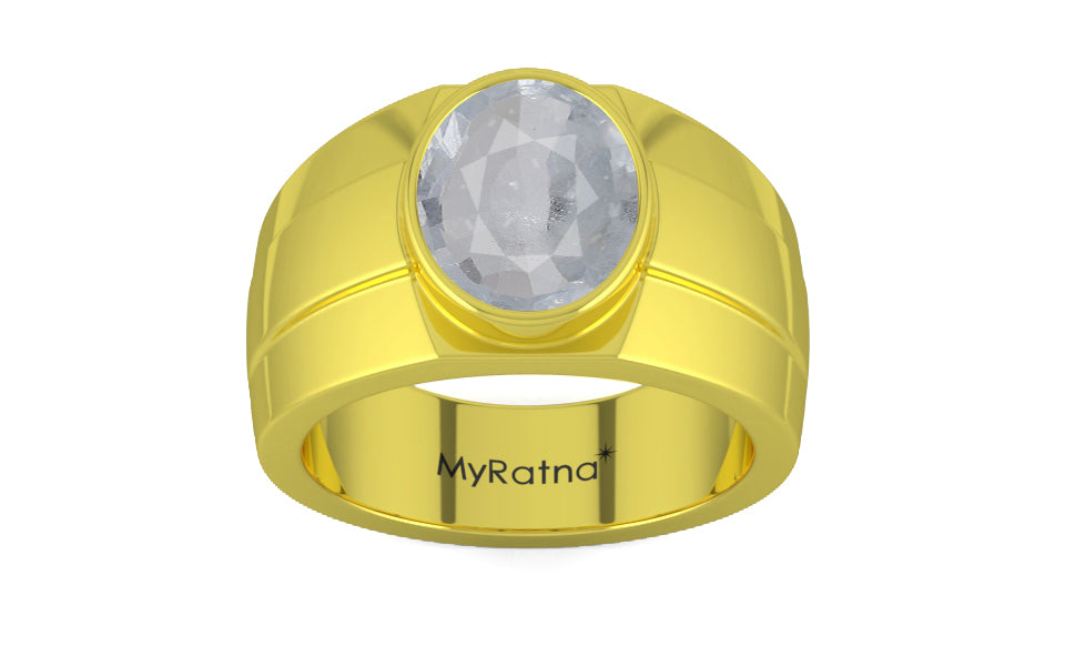 Panchdhatu Ceylon White Sapphire Ring Fine Quality (R1)