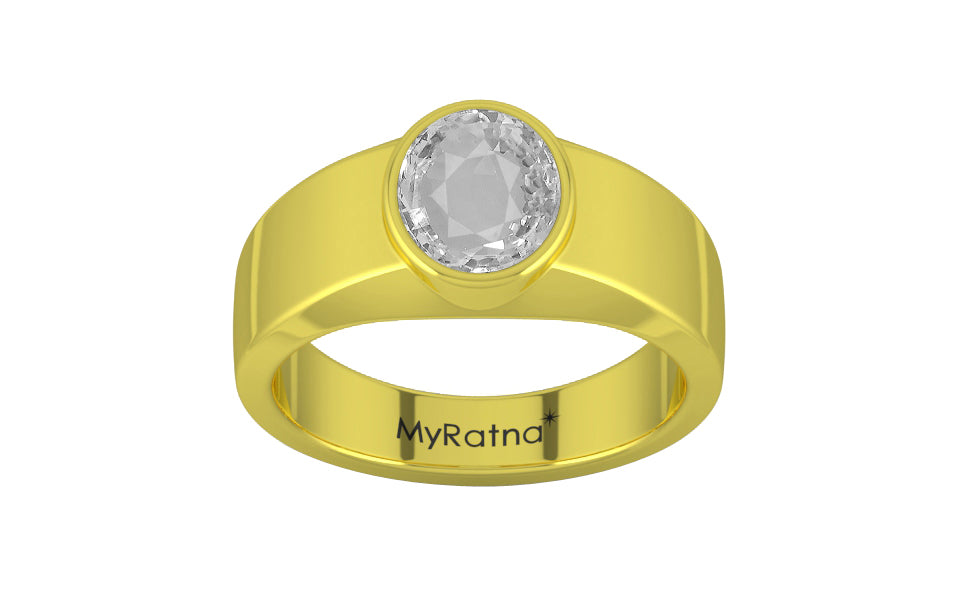 Panchdhatu Ceylon White Sapphire Ring Rare Quality (R10)