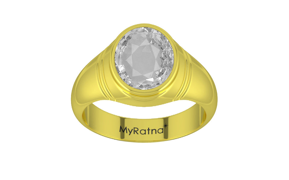 Panchdhatu Ceylon White Sapphire Ring Rare Quality (R7)