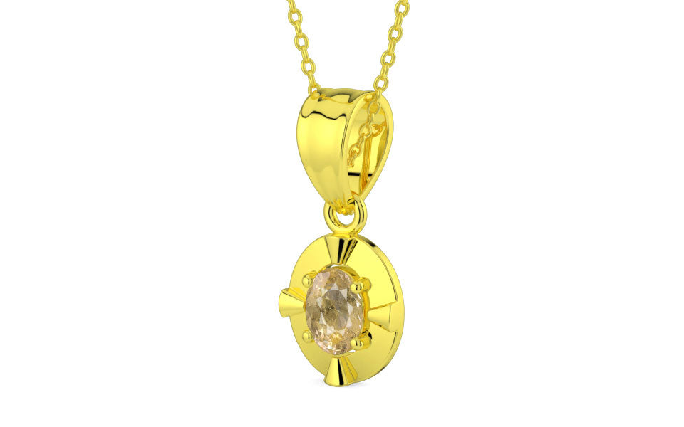 Panchdhatu Ceylon Yellow Sapphire Pendant Fine Quality (P11)