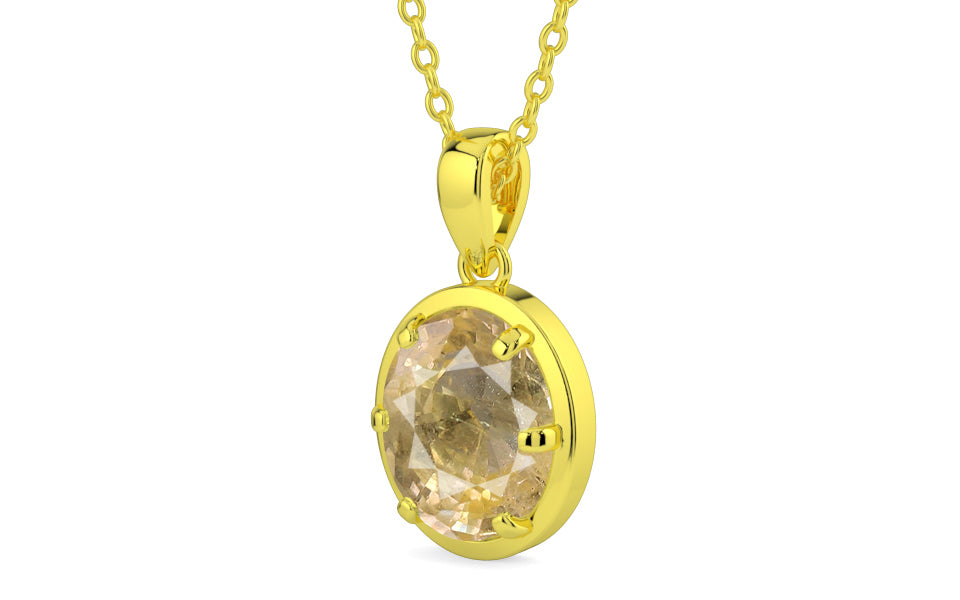 Panchdhatu Ceylon Yellow Sapphire Pendant Fine Quality (P8)
