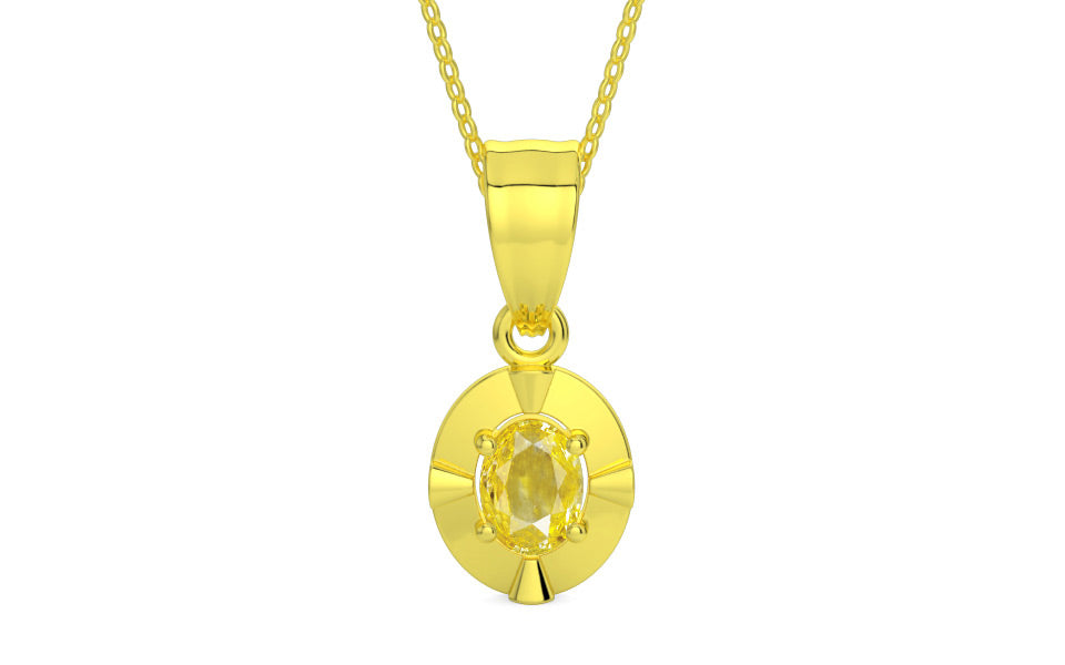 Panchdhatu Ceylon Yellow Sapphire Pendant Limited Quality (P11)