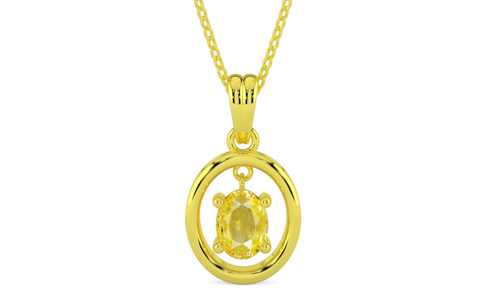 Panchdhatu Ceylon Yellow Sapphire Pendant Limited Quality (P2)
