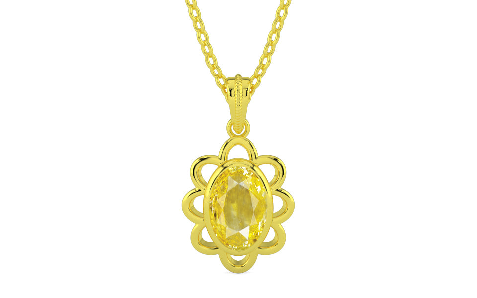 Panchdhatu Ceylon Yellow Sapphire Pendant Limited Quality (P3)