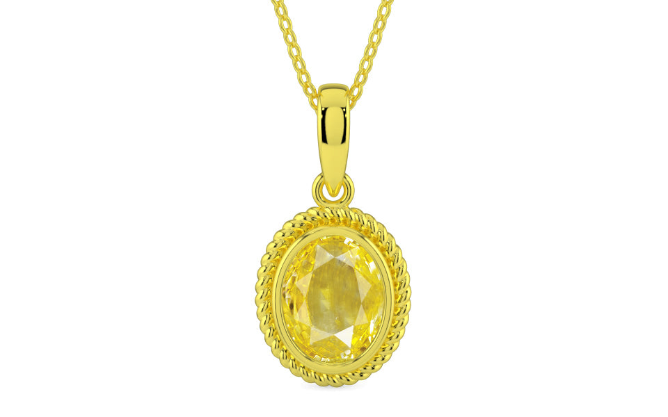 Panchdhatu Ceylon Yellow Sapphire Pendant Limited Quality (P7)