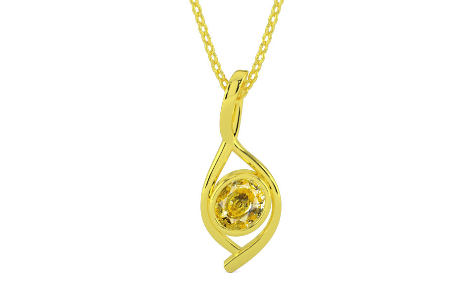 Panchdhatu Ceylon Yellow Sapphire Pendant Rare Quality (P1)
