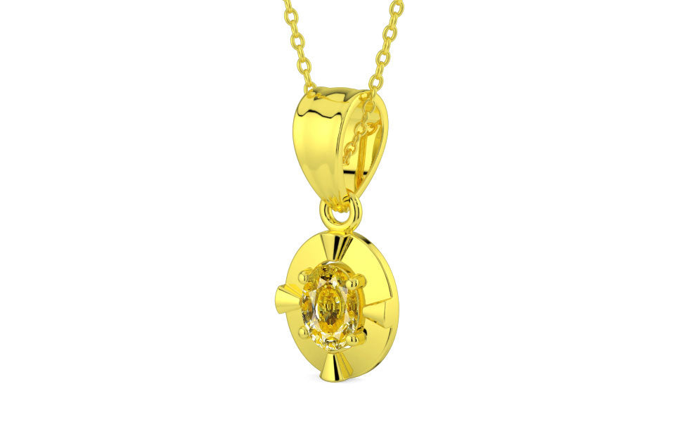 Panchdhatu Ceylon Yellow Sapphire Pendant Rare Quality (P11)