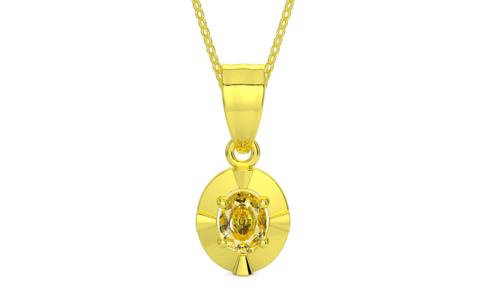 Panchdhatu Ceylon Yellow Sapphire Pendant Rare Quality (P11)