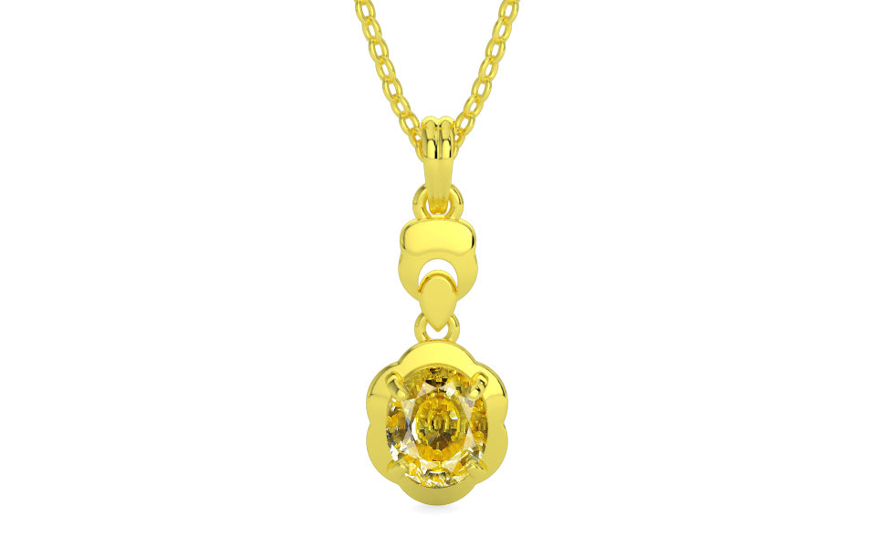 Panchdhatu Ceylon Yellow Sapphire Pendant Rare Quality (P6)
