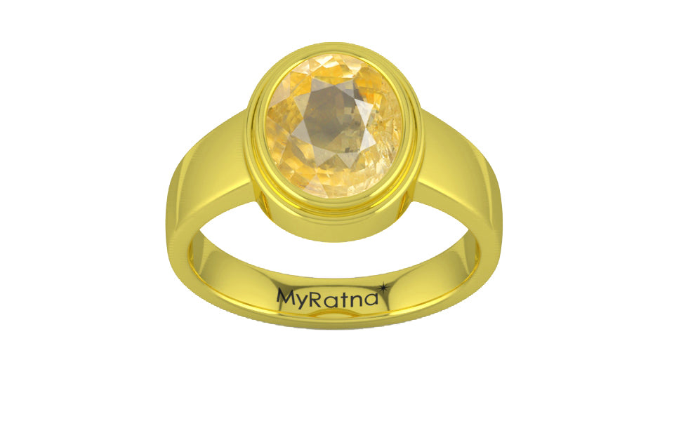 Panchdhatu Ceylon Yellow Sapphire Ring Prime Quality (R3)