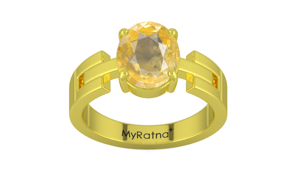 Panchdhatu Ceylon Yellow Sapphire Ring Prime Quality (R8)