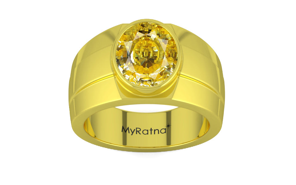 Panchdhatu Ceylon Yellow Sapphire Ring Rare Quality (R1)