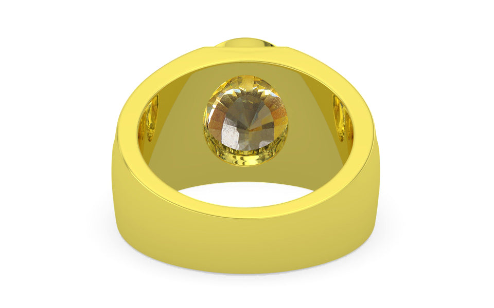 Panchdhatu Ceylon Yellow Sapphire Ring Rare Quality (R1)