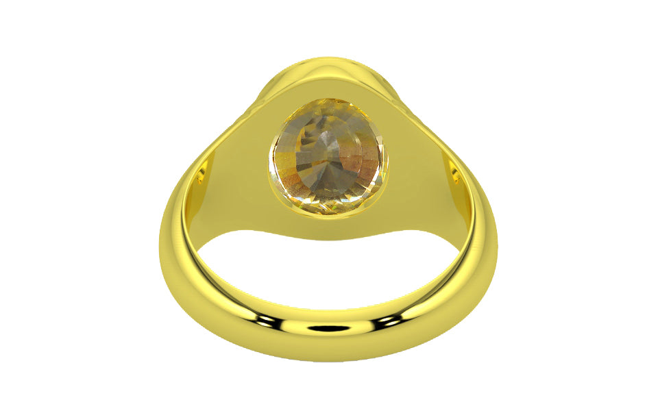 Panchdhatu Ceylon Yellow Sapphire Ring Rare Quality (R7)