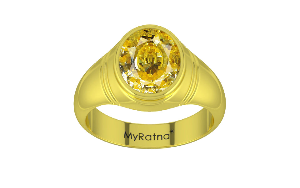 Panchdhatu Ceylon Yellow Sapphire Ring Rare Quality (R7)